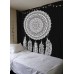 Indian Mandala Tapestry Hippie Wall Hanging Black & White Queen Bedspread Decor   222712714726